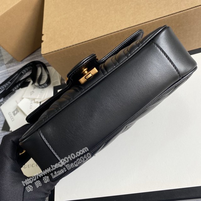 Gucci新款包包 古馳鏈條單肩斜挎包 Gucci進口原廠皮GG Marmont系列經典女包 446744  ydg3132